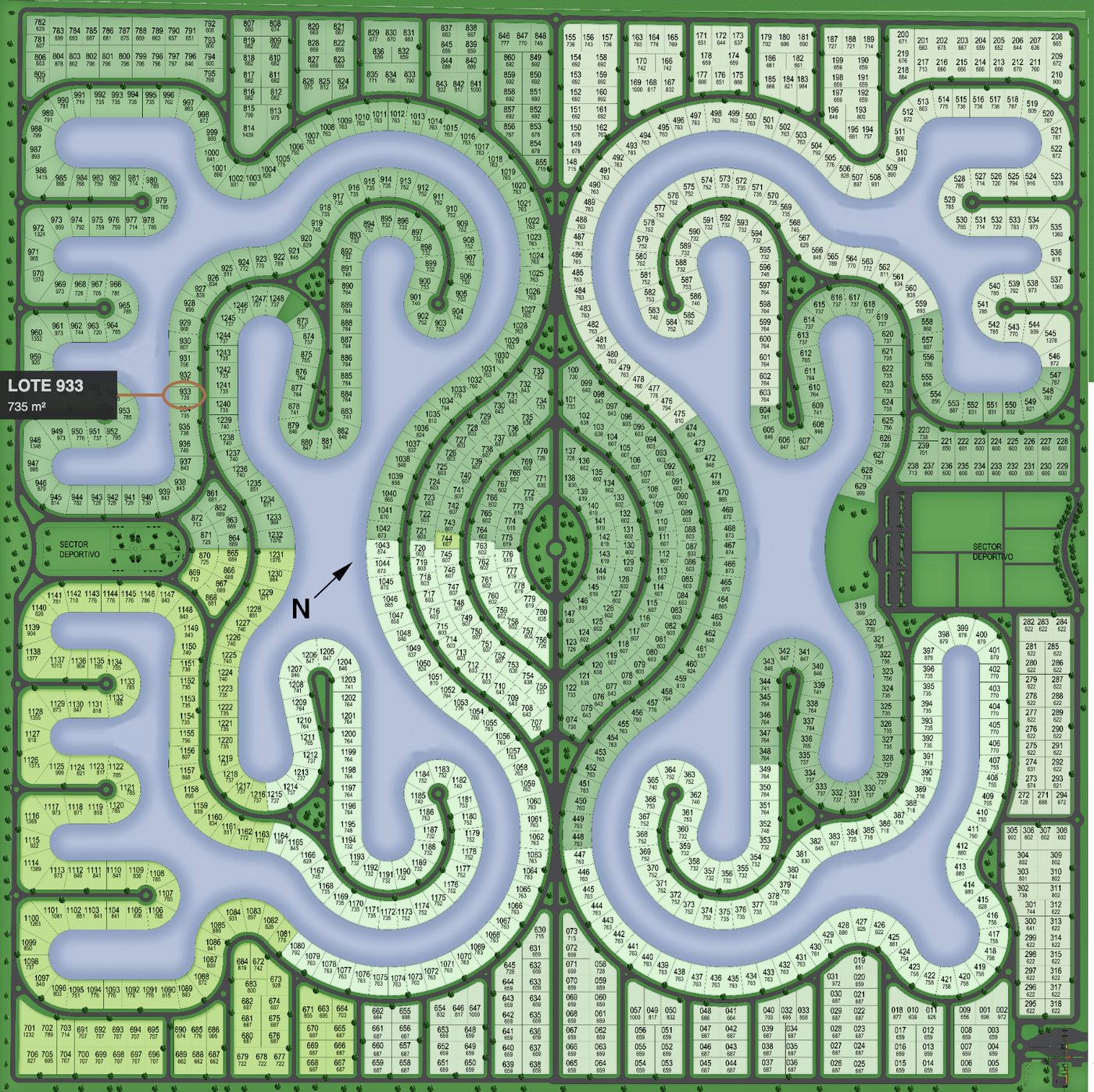 Masterplan ilustrado Santa Clara al Sur — Lote 933, San Vicente